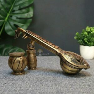 Brass Traditional Veena( Sitaar) Tabla Sett For Home Decor/ Gifting