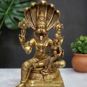Premium Quality Brass Narsimha Laxmi Idol For Home / Gifting