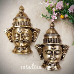 Brass Wall Hanging Shiva Parwati Mask