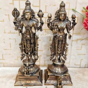 Brass Lord Vishnu & Goddess Laxmi