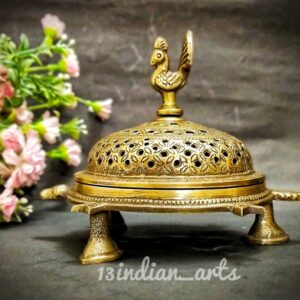 Brass Tortoise Shape Incense Burner(dhoopdaani)
