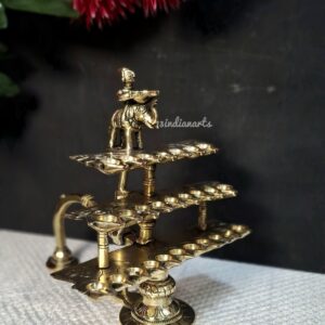 Brass 28 Diya Elephant Arti