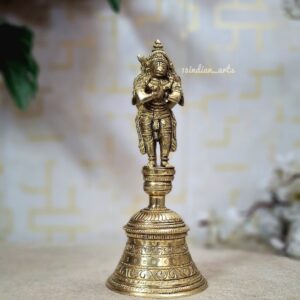 Brass Handcrafted Bell featuring Hanuman and Garuda