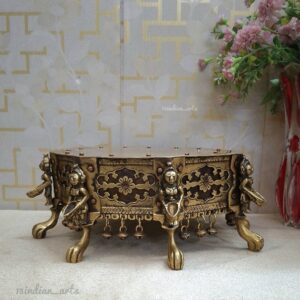 Brass Handcrafted Octangular Shape Chowki for idols