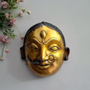 Exquisite Double Finishing Brass Ardhanashwara Wall hanging Mask