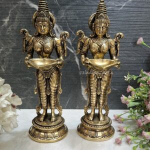 Brass Premium Quality Super Fine DeepLaxmi Pair(sett of 2)