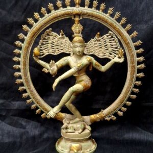 Brass Lord Dancing Natraja Statue With Green Patina(Finishing)