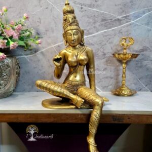 Exquisite Brass Super fine Uma Parwati Statue-Lalitasana Posture