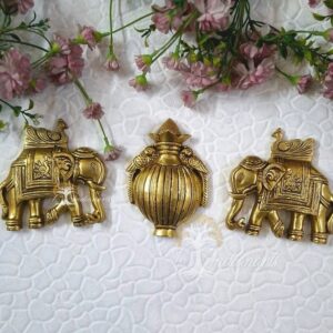 Brass Wall Hanging Elephant & Kalash sett Premium Quality