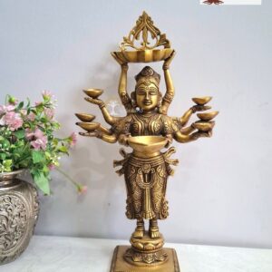 Brass Traditional Unique Deeplaxmi 10 Handed