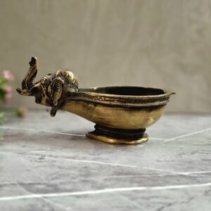 Brass Elephant Diya(Vilaku) Vintage Look .
