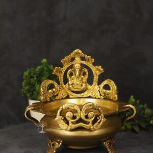 Brass Ganesha Small Urli For Home Decor & Gifting.