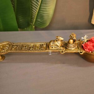 Brass Traditional Ritual(Pooja) Spoon With Nandi and Shivling