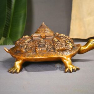 Brass Ashtalakshmi Tortoise(kachua) Yantra For positivity (Home Decor and Gifting)