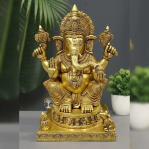 Brass Super Fine Ganesha Idol For Home/Gifting.
