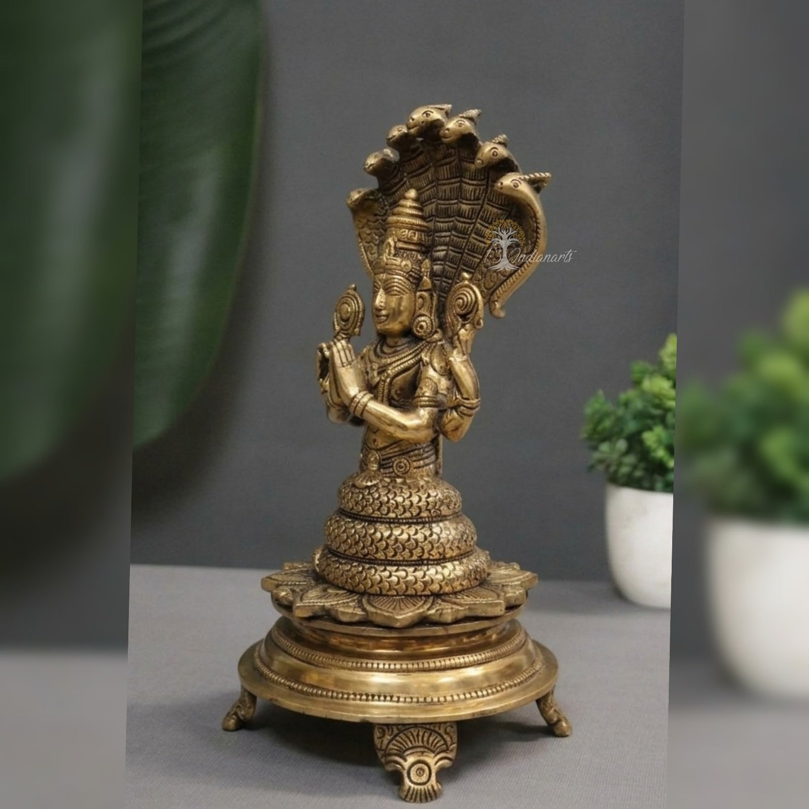 Brass Superfine Patanjali Idol 11"- Maharishi & Yoga Master Statue for Puja - Image 2