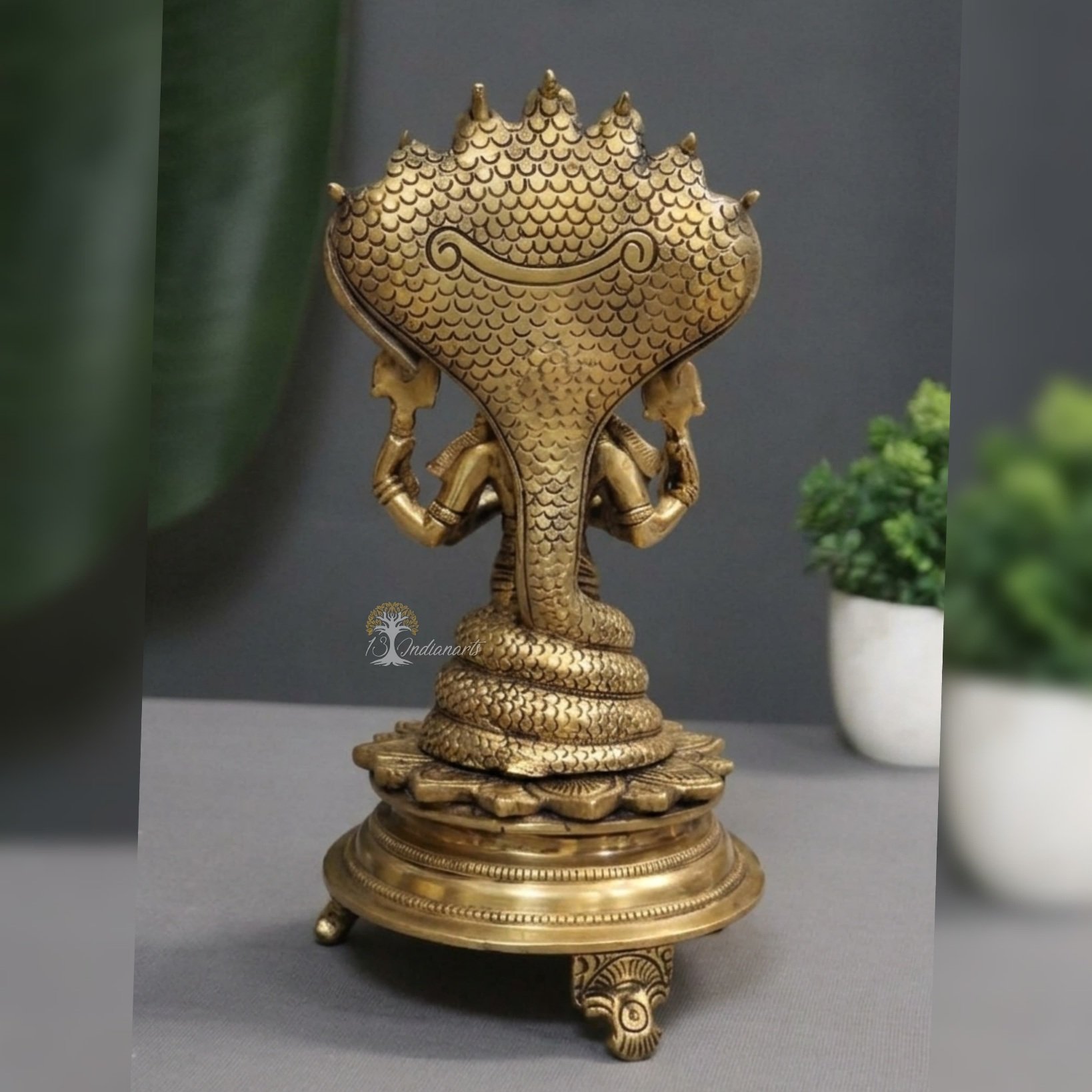 Brass Superfine Patanjali Idol 11"- Maharishi & Yoga Master Statue for Puja - Image 3