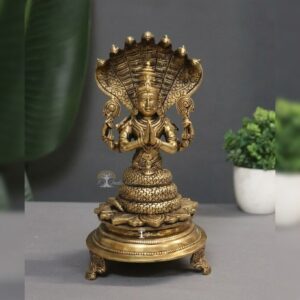 Brass Superfine Patanjali Idol 11"- Maharishi & Yoga Master Statue for Puja
