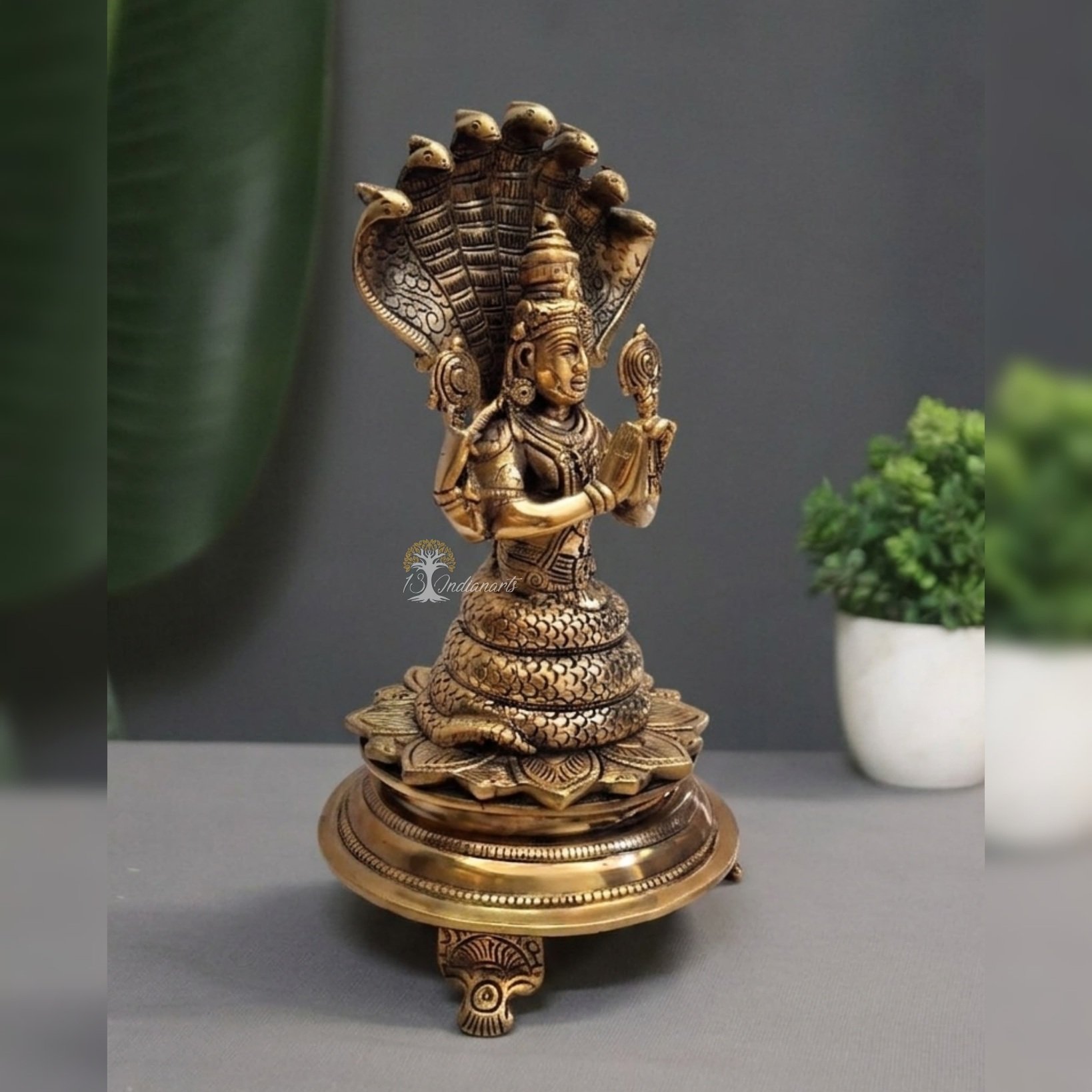 Brass Superfine Patanjali Idol 11"- Maharishi & Yoga Master Statue for Puja - Image 4