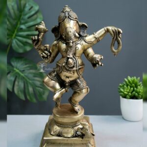 Brass Dancing Ganesha Idol For Home Decor/ Gifting