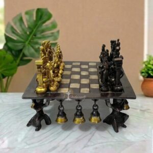 Brass Handcrafted Luxury Chess Sett in antique Finish.